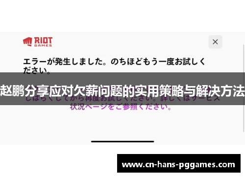 赵鹏分享应对欠薪问题的实用策略与解决方法